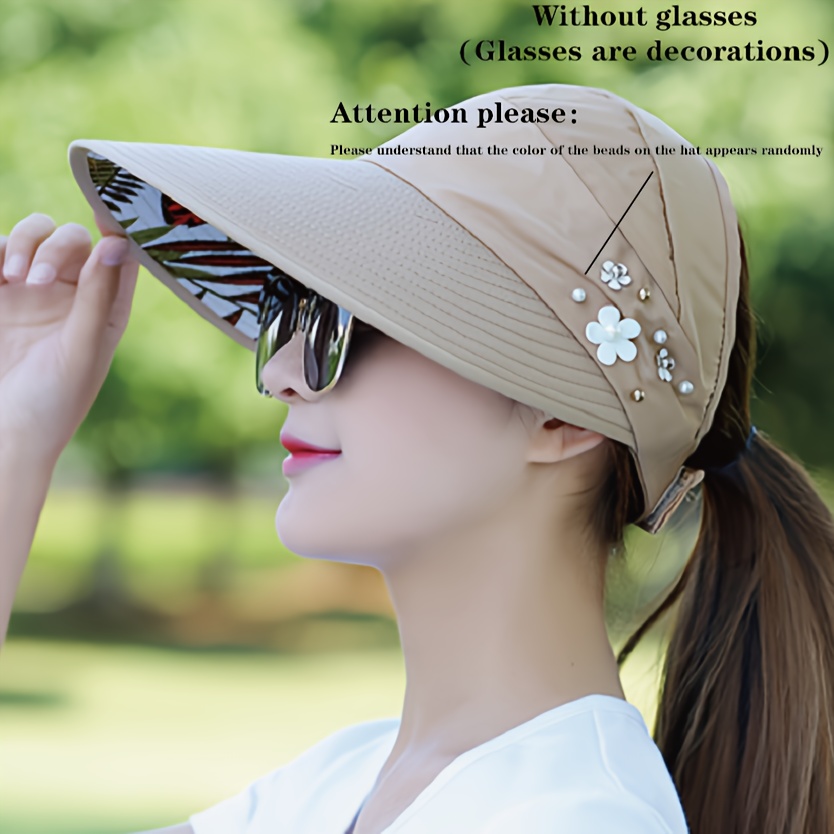 TEMU Women's New Versatile Outdoor Travel Casual Fashionable Foldable Sun Hat