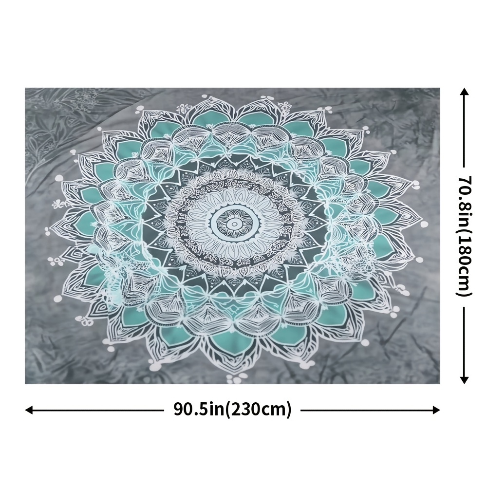 TEMU 1pc, Mandala Bohemia, Grey Bohemian Mandala, Polyester, Party Supplies Decorative Banners Shooting Props Photo Booth Background