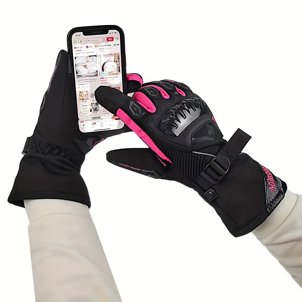 XS-L Motorcycle Riding Gloves, Sporty Design, Long Cuff Style, Hand Washable, Cyclists, All-Season Riding, Daily Commuting