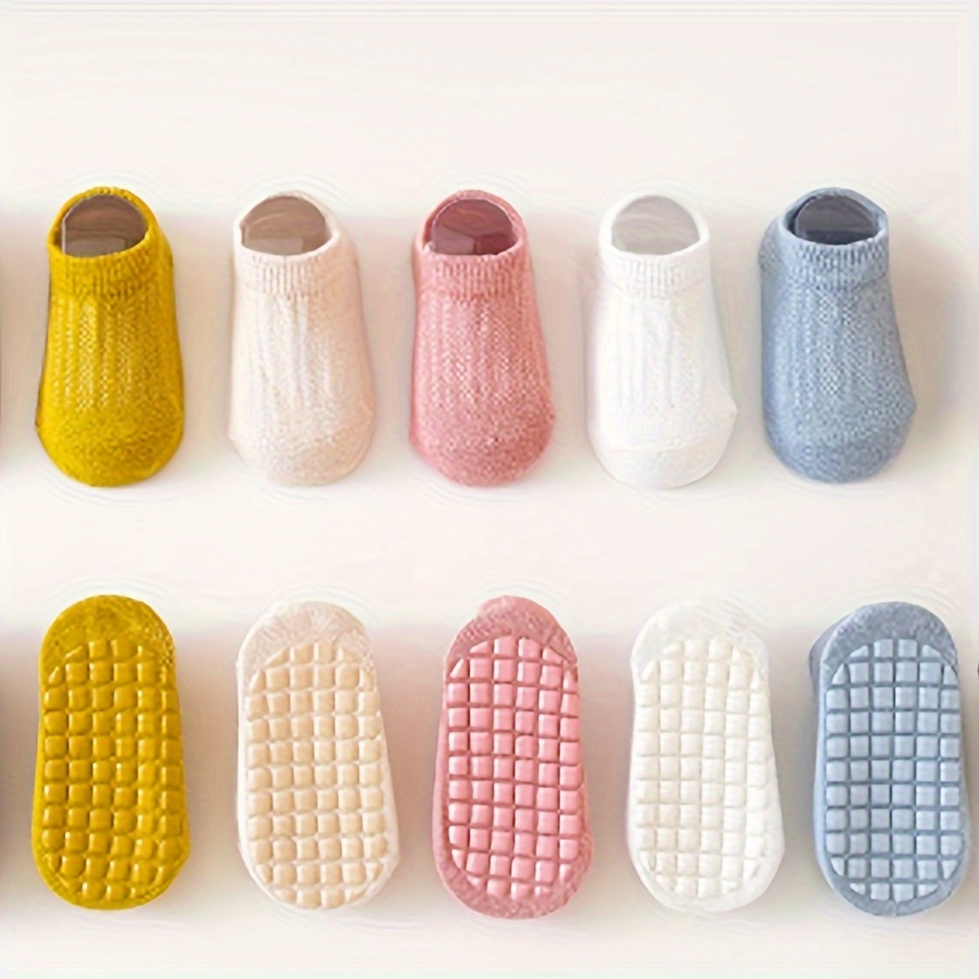 Image of 5-pair Pack Summer Children's Socks, Short Mesh Thin Style, Kids' Non-slip Floor Socks/ Socks, Baby Socks, Boneless Loose-toe Socks