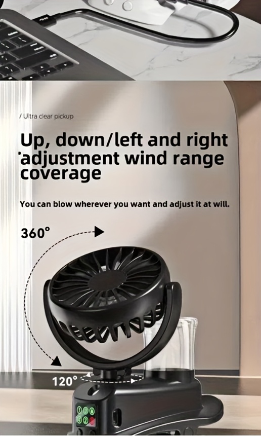 f7 clip spray rechargeable mini fan for students dorm outdoor multi functional clip fan with spray Product details 7