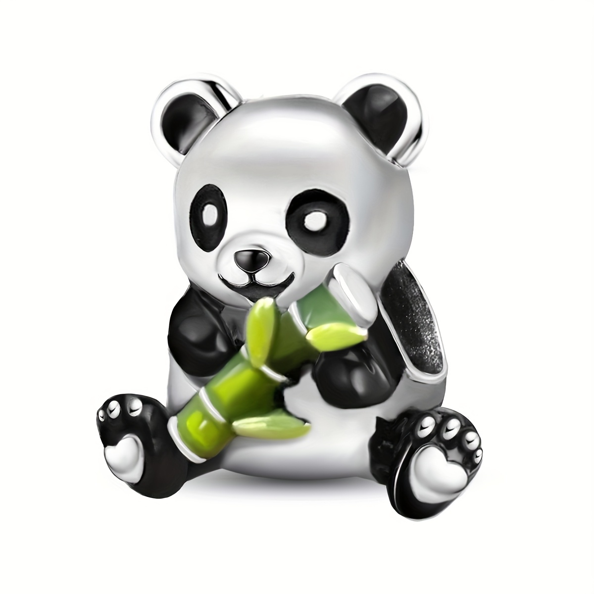 E-shop 1 Stück Niedliche Panda Tier DIY Perlen 925 Silberbeschichtet – für Armbänder, Schmuckherstellung & Geschenke zu Geburtstag, Valentinstag,