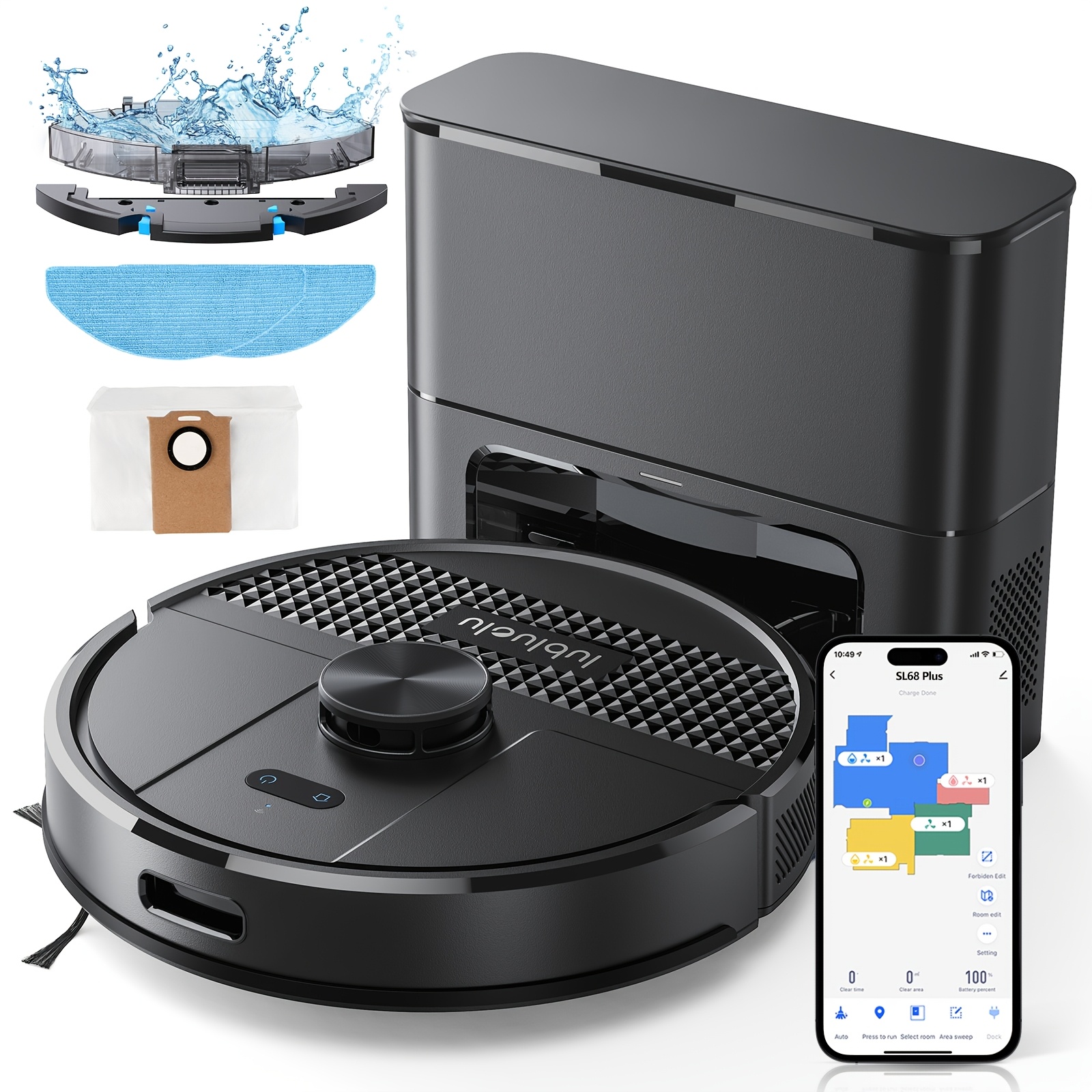 Lubluelu 3in 1 Robot Vacuum And Mop, 30 No-go Zones & 55db , Obstacle Avoidance, Multi-floor Mapping, 6000pa Strong Suction, Robot Vacuum Cleaner For Pet Hair, Carpet, Hard Floor
