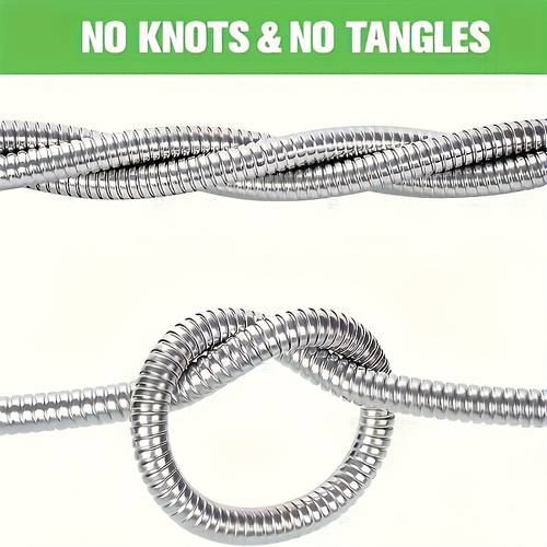 stainless steel metal heavy duty hose with multi function nozzle puncture resistant rust proof outdoor hose used for car garden boat cleaning autumn irrigation care