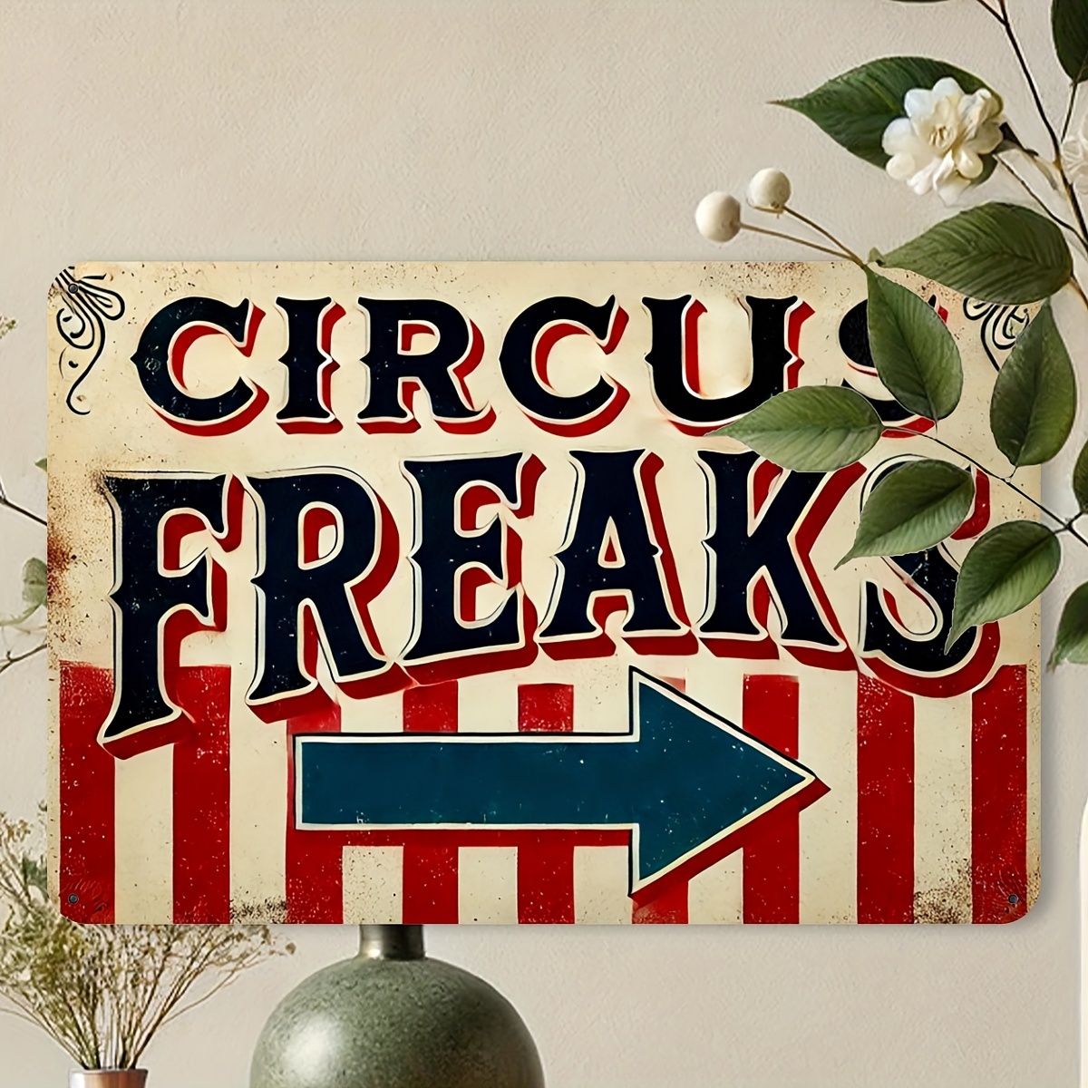 

Vintage "circus Freaks" Aluminum Sign, 8x12 Inch - Retro Wall Decor Metal Plaque For Outdoor, Street, Yard, Porch, Garage, Home, Cafe, Bar, Club, Farm, Garden Art, Novelty Tin Sign For Festive Gift