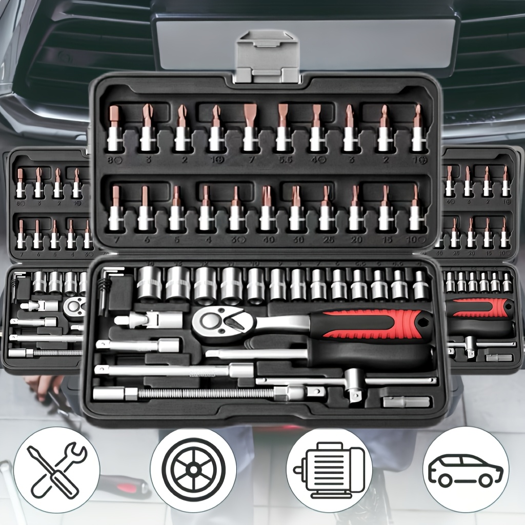 high end professional 46pcs r 46pcs   1pc 216pcs tool set auto bicycle repair machinery kit 1 2 inch 1 4 inch 3 8 inch drive depth and standard wrench   grade auto parts repair ratchet wrench and other auto repair additions tool set