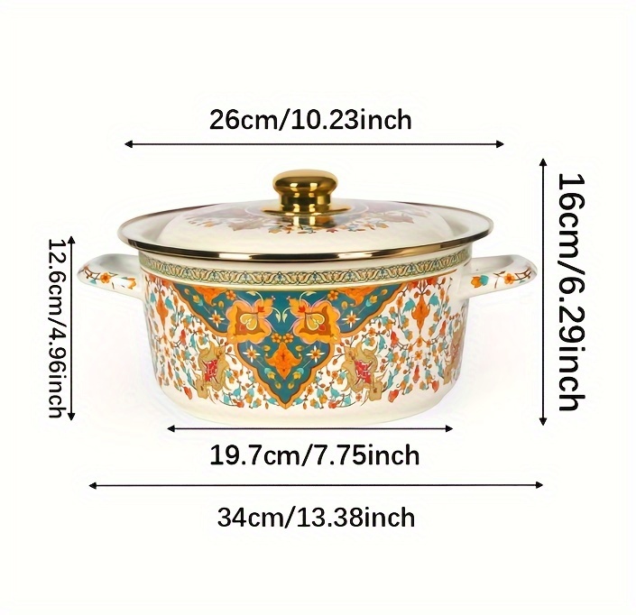   premium enamel cooking pot large capacity multi use for soup stew serving   easy to clean versatile for home and restaurant kitchens compatible with all stoves for spring details 9