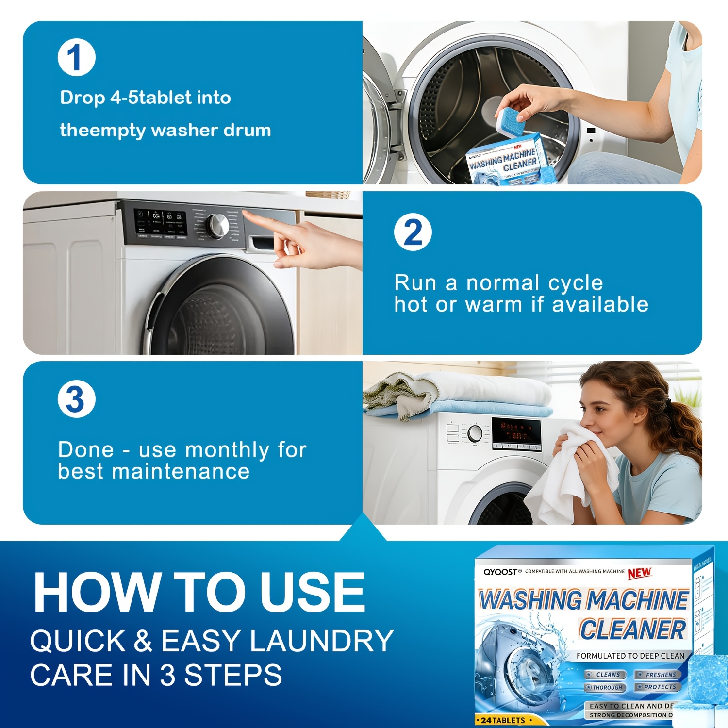 washing machine cleaner tablets deep cleaning dirt odor remover   Product details 5