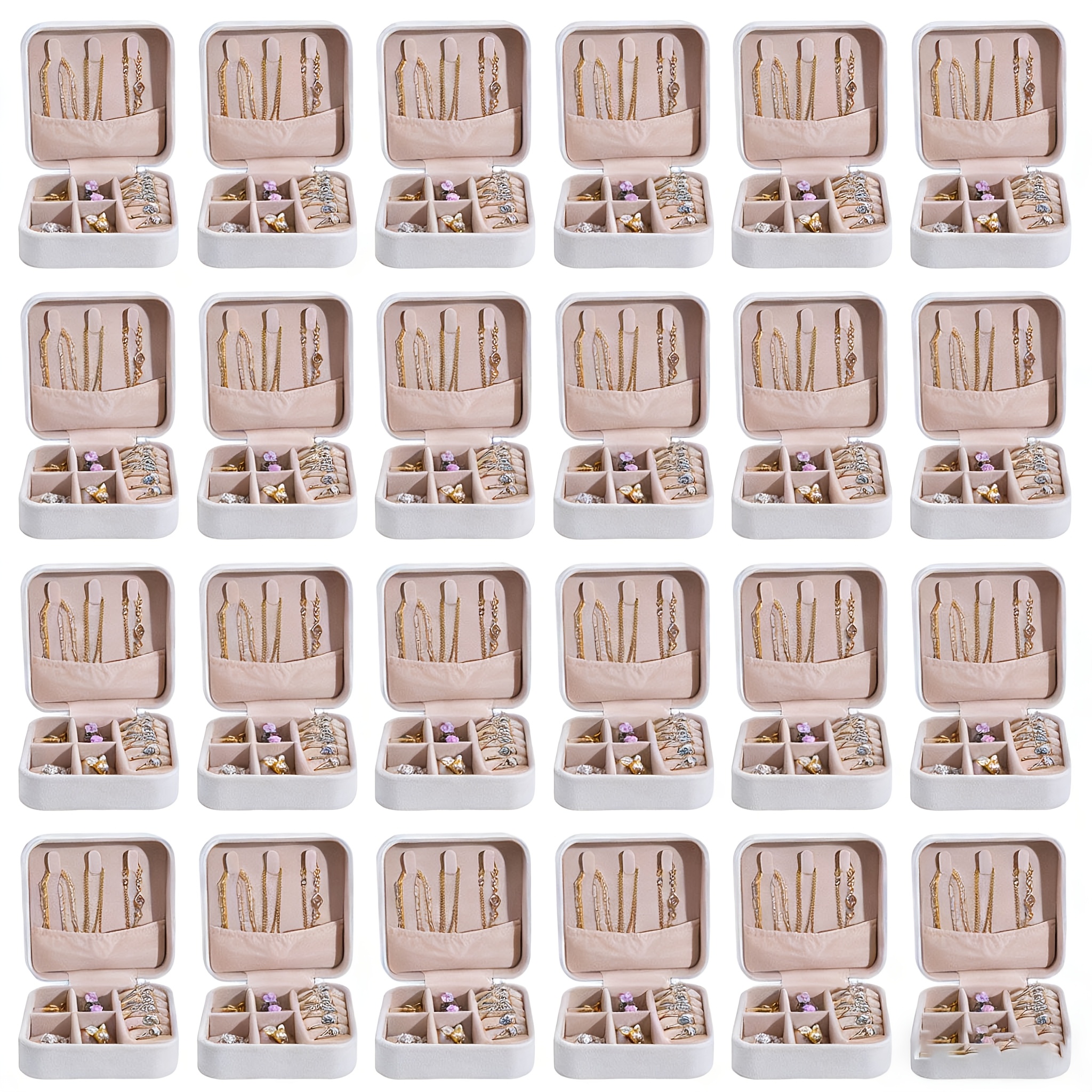 24pcs Artificial Leather Jewelry Box for Vacations
