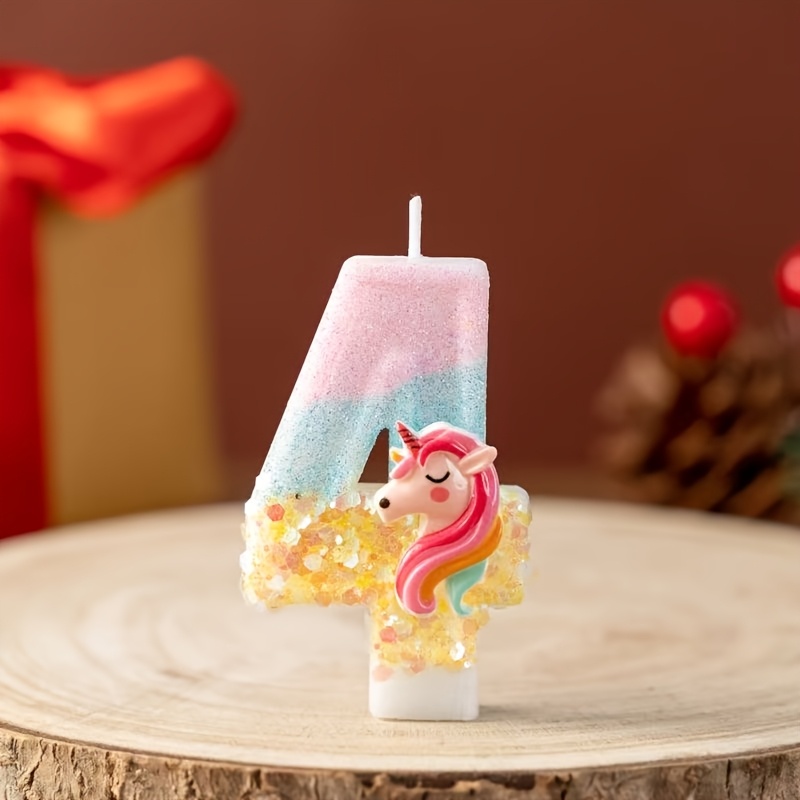 TEMU Velas de con números del 0 al 9, exquisitos toppers para pastel con temática de unicornio, decoraciones para de de , accesorios de decoración