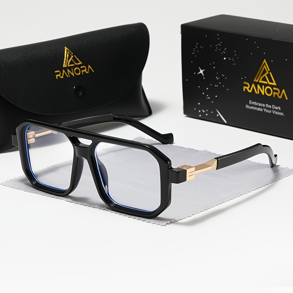 TEMU RANORA, Gafas de Moda Unisex con Montura Cuadrada, Diseño , Accesorio Trendy, Estilo , Bisagras Duraderas, para Individuos con Estilo, Estuche y