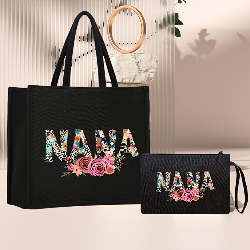 

Chic Print Large Tote Bag - Elegant Linen Shoulder Handbag With Fixed Strap, & Stylish For Work, School, Shopping