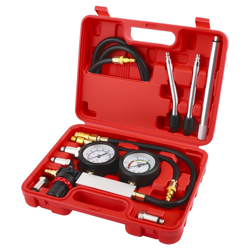 Engine Cylinder Leak Down Tester Set, Automotive Cylinder Leakage Detector Tool Kit For Car Motorcycle Engine Repair