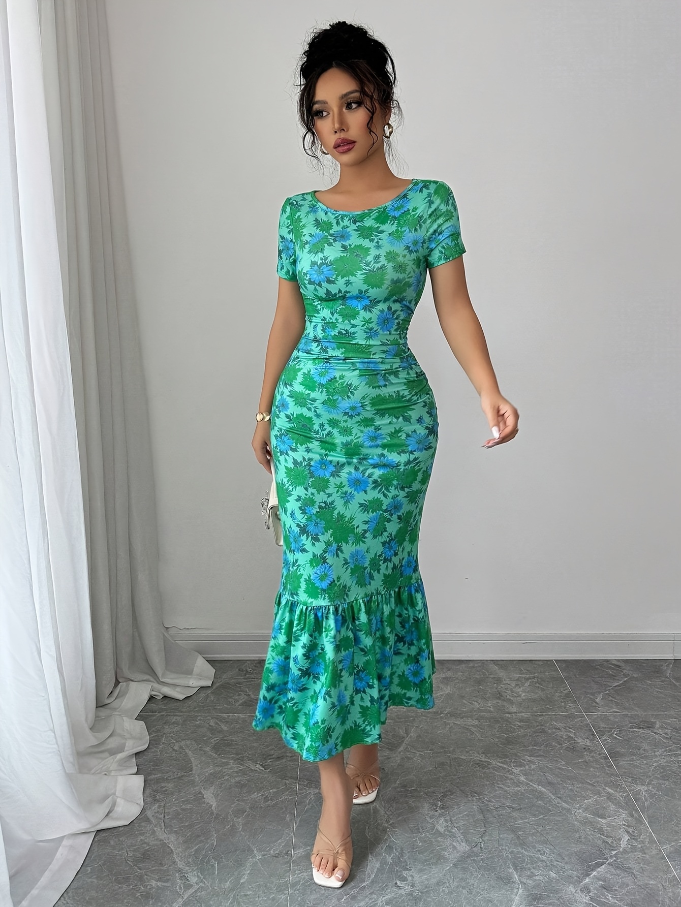 strapless open back dress Poise and Petals Pleated Floral Mini Dress  Impressions Online Boutique