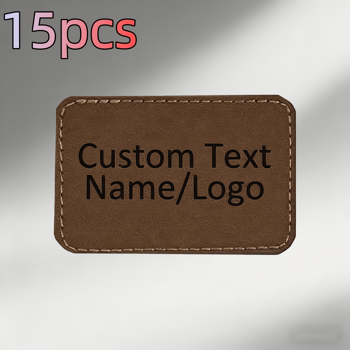 15pcs of custom laser   faux leather patches personalized faux leather tags sew on fabric patches suitable for jeans hats backpacks clothing repairs and diy apparel embellishments