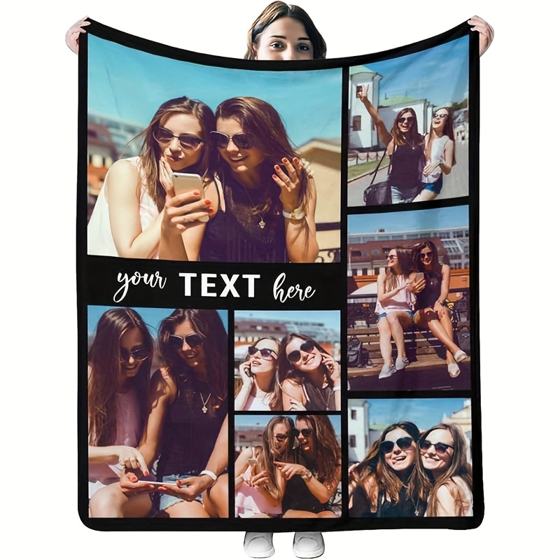 

Tosakey Custom Photo Blanket - Personalized Reversible Flannel Throw With Digital Printing, 100% Polyester, Multipurpose Knit Fabric, Ideal For Birthday & Christmas Gifts