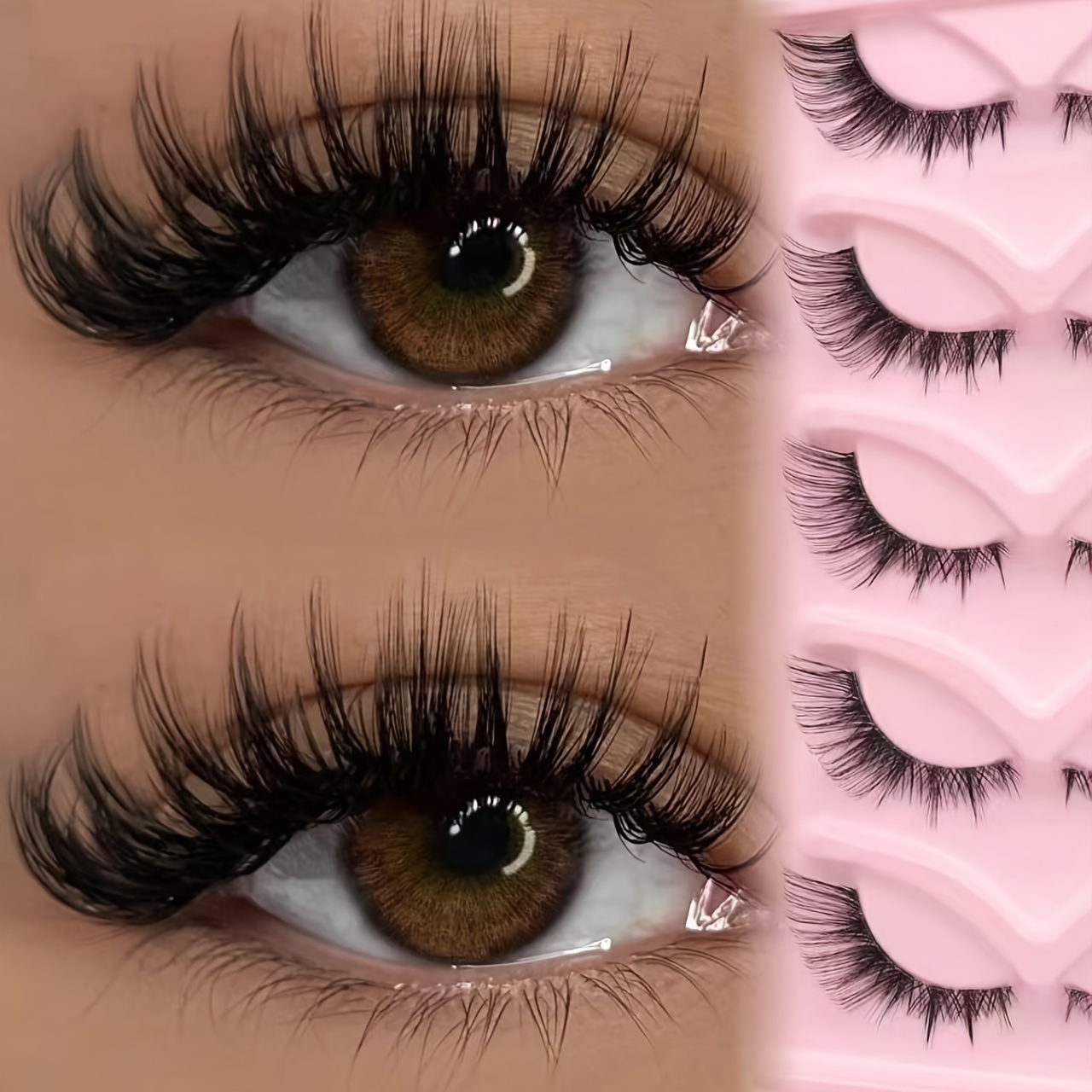 

5 Pairs Cat Eye False Eyelashes Fairy & Fox Eye Style Winged Eyelashes Fluffy Faux Mink Lashes Wispy Lashes Strip Lashes Extension Thick Full Volume Fake Lashes