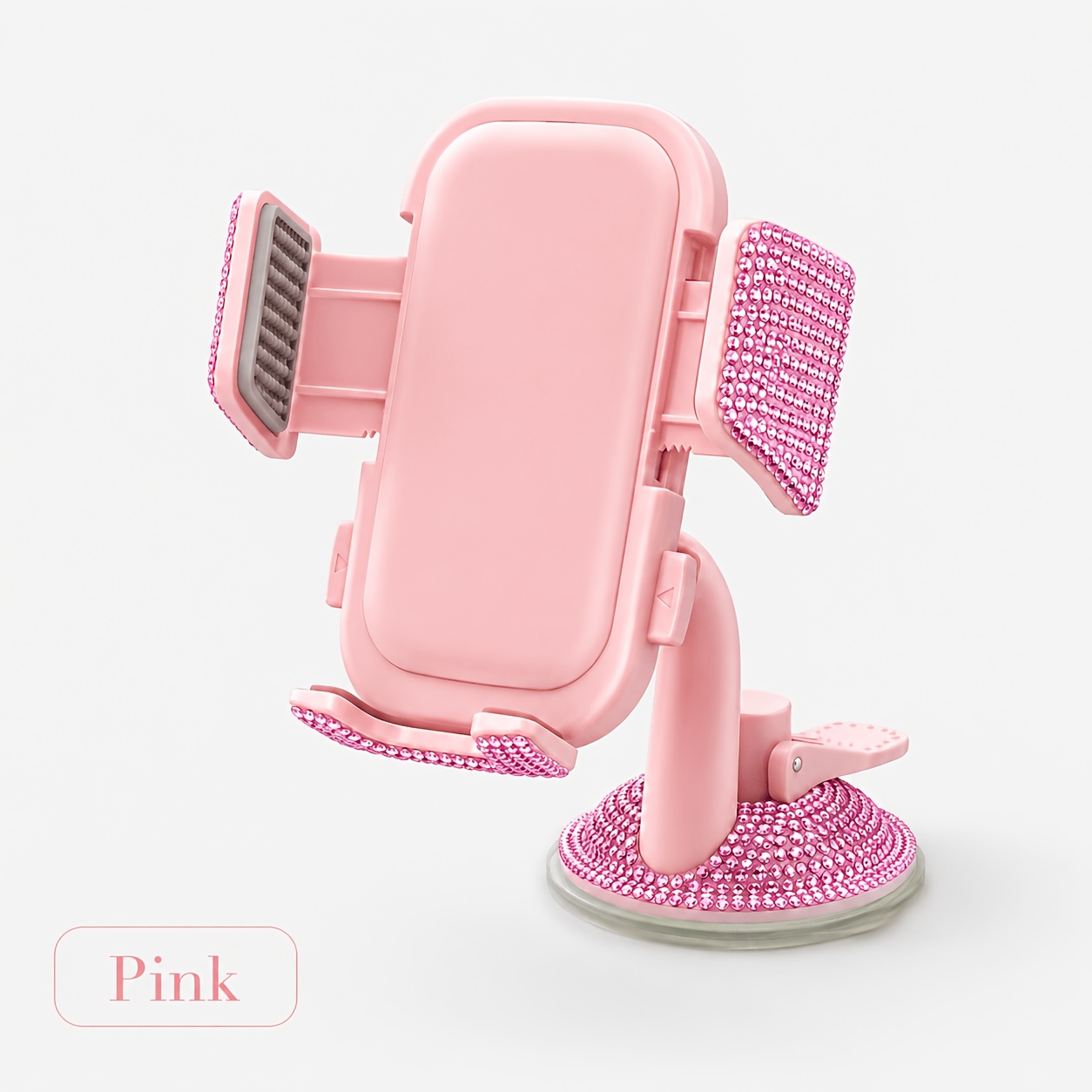TEMU -studded Phone Stand With Suction Cup Base, Suitable For Use On Desktops, Car Dashboards, Bedside Tables, Center Consoles, And Other Cell Phone