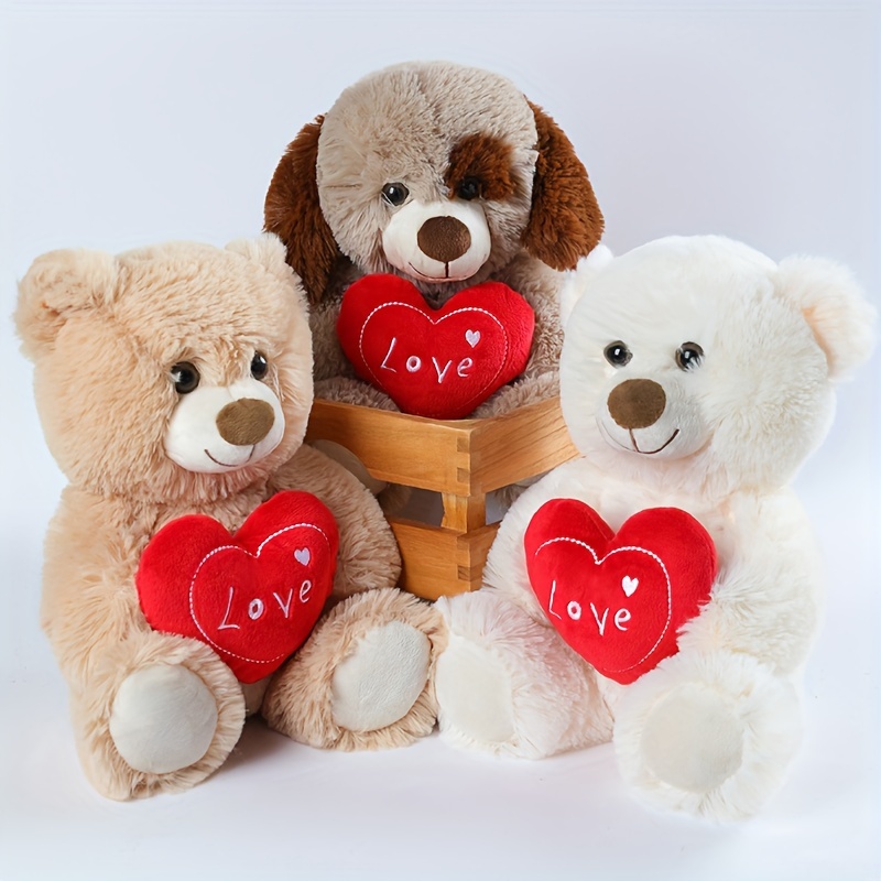 Urso de Pelúcia com Coração de Amor e Cachorro de 26cm/10.23in para Crianças 6