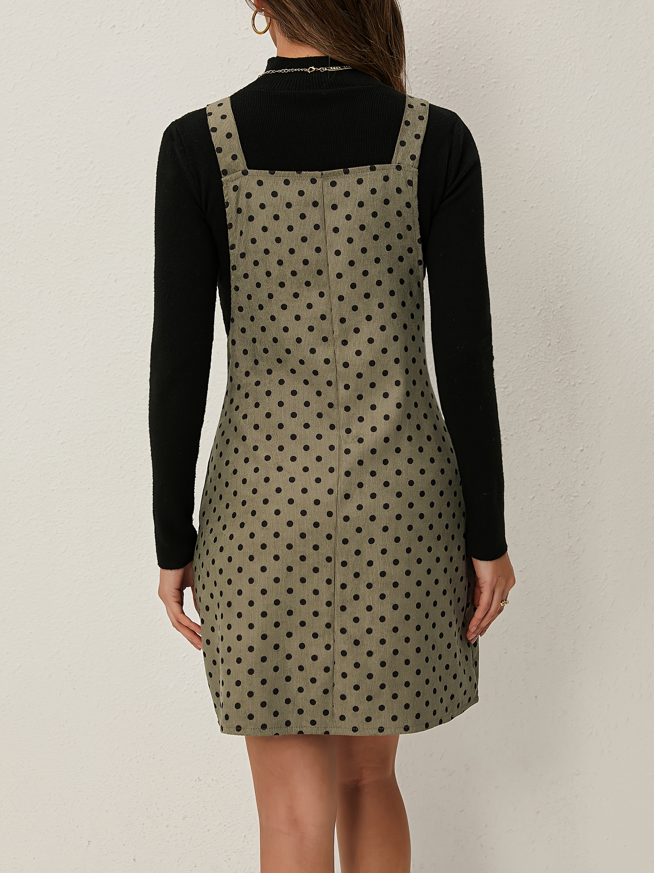 slim fit dress slacks Flora Green Polka Dot Midi Dress – Finery London main image 1
