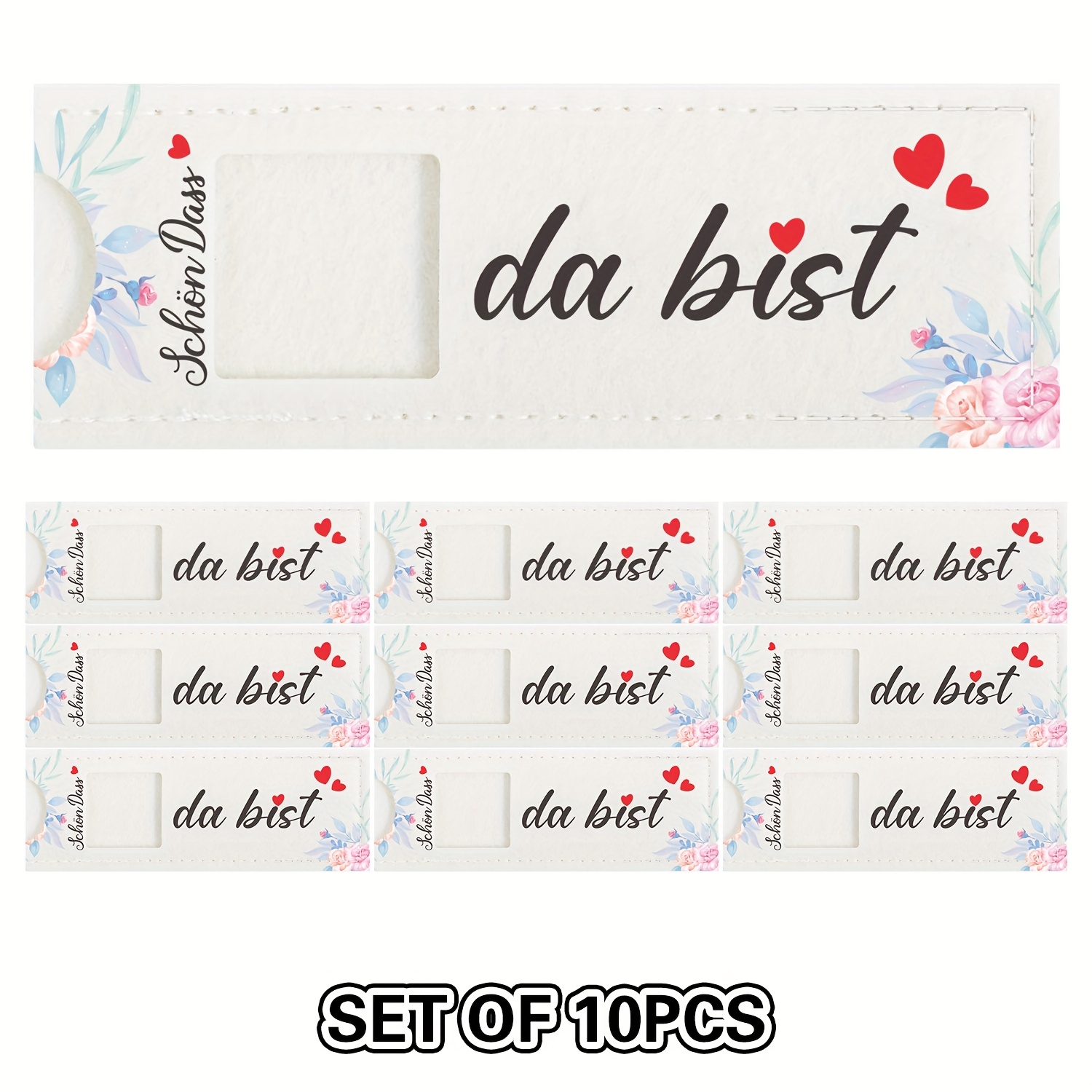 E-shop 10er Set Schön Dass Du Da Bist Gastgeschenk Eukalyptus Muster Boxen Filz Geschenke für Schokoladenverpackung, Hochzeit Geburtstag Abschluss