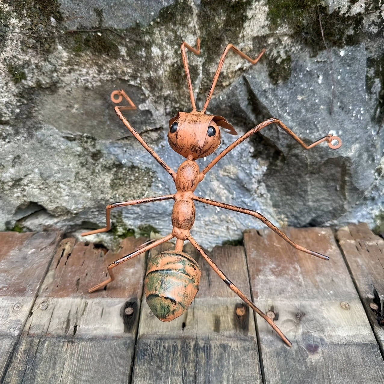 Image of An Outdoor Garden Ant , Featuring A Brown Body With A Of Green, Designed To Insects. Suitable For Decorating Walls, Gardens, And Lawns, It Makes A Great Gift For Halloween
