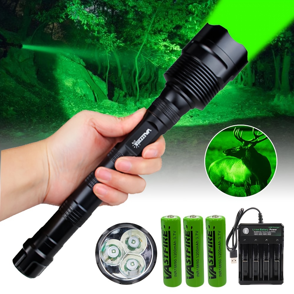 

Vastfire High- Green Flashlight For Night Hunting - Ideal For , & Varmints, Includes 3 Batteries & Charger