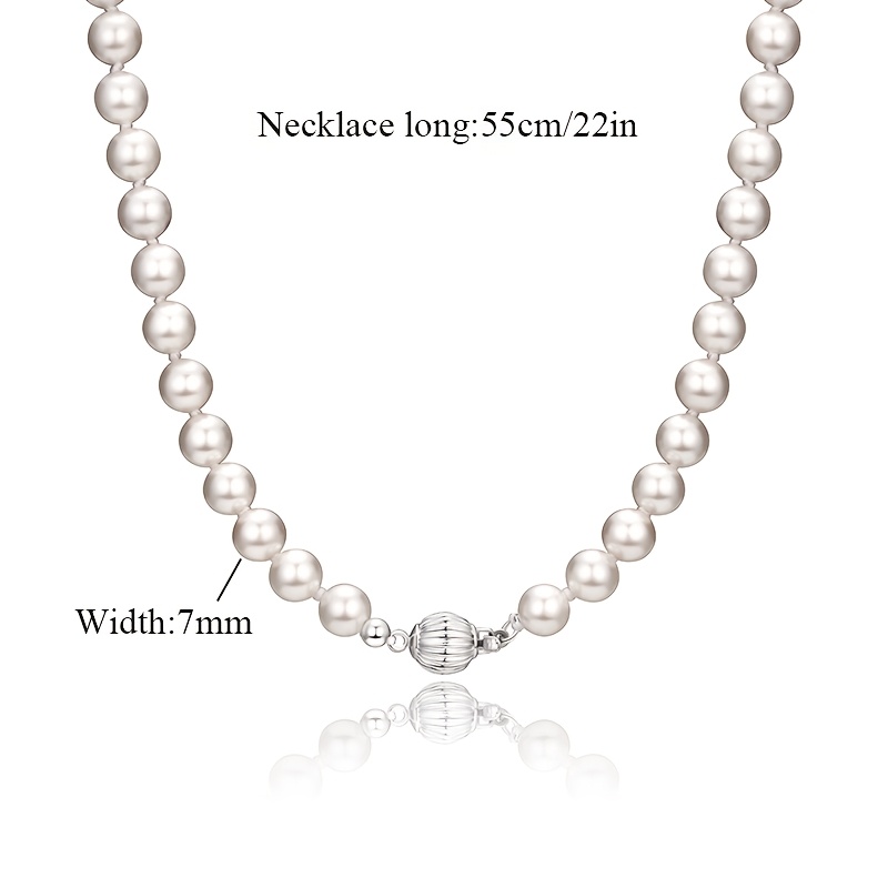 Image of 925 Silver Necklace, Women's Fashion Hypoallergenic Necklace With Light Golden Clasp, Birthday Gift Banquet, Party Gift For Mother, Elders, Teachers, Valentine's Day, Christmas, With Gift Box