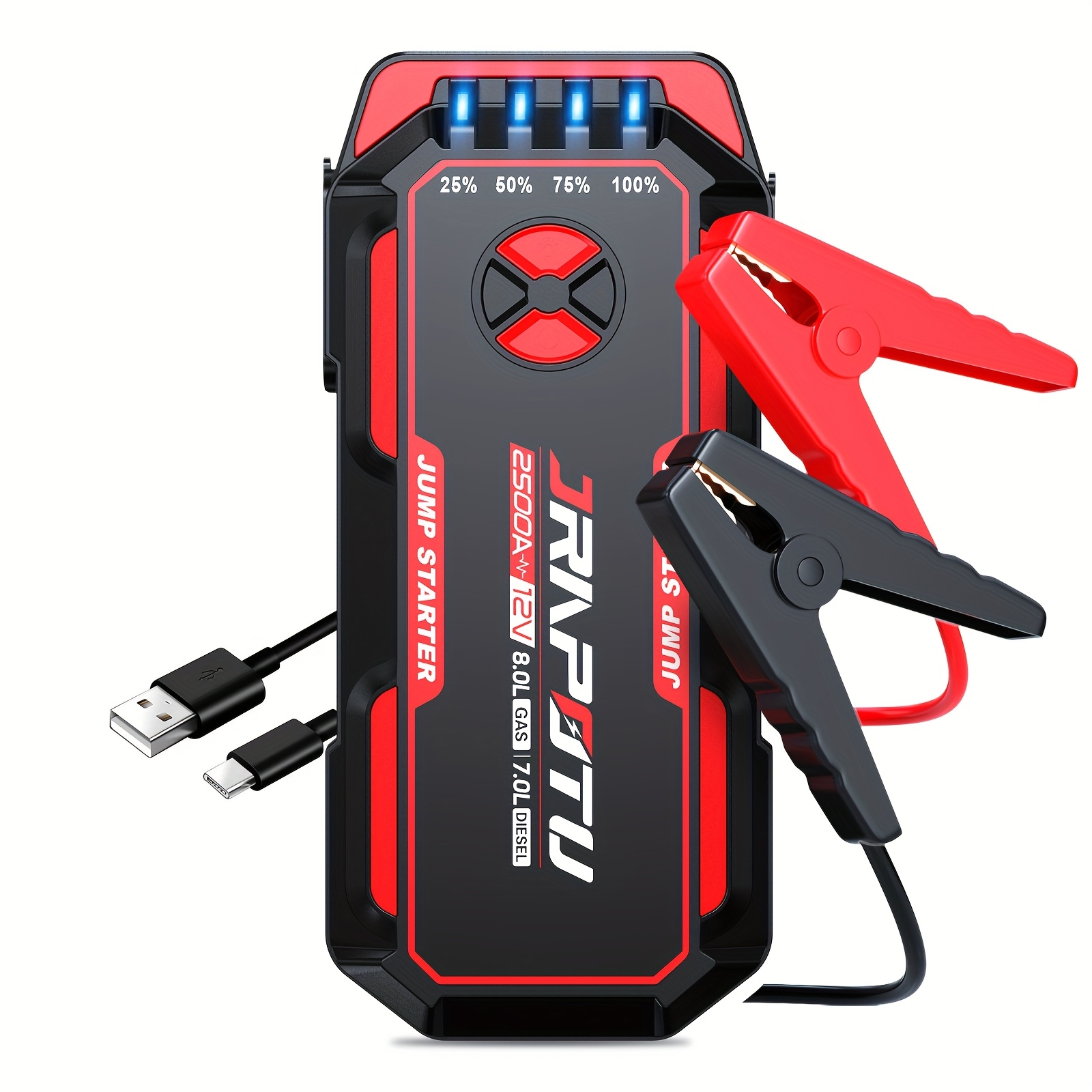 

Portable Jump , 12v Car Battery Jump Power Pack With Usb (up To 8l Gas Or 7l Diesel Engine) Battery Booster With Built-in Led Ligh, With Usb , Storage Case