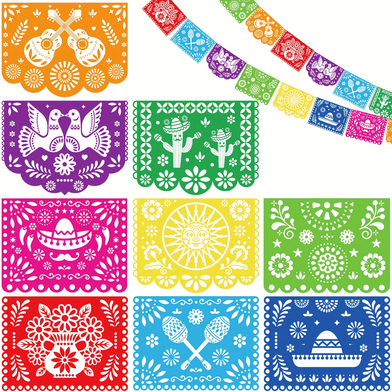 

Shindel 18 Feet Fiesta Banner, Mexican Party Banner Fiesta Garland Pvc De Decor Decorations For Dia De Los Muertos Mexican Party Supplies