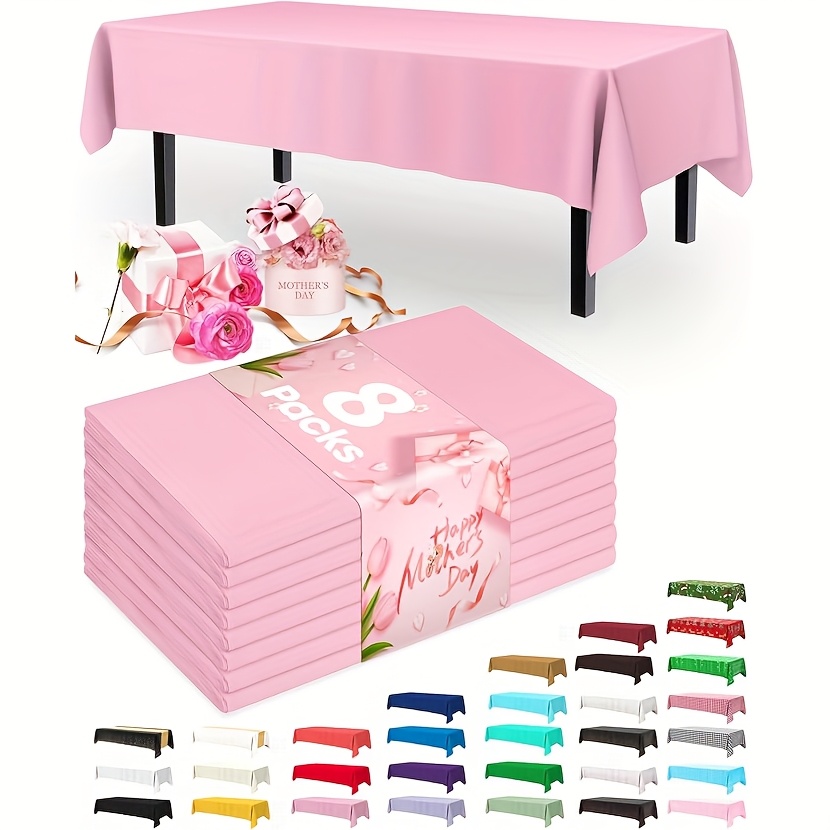 TEMU Set Of 8 Disposable Peva Tablecloths Measuring 137x183cm