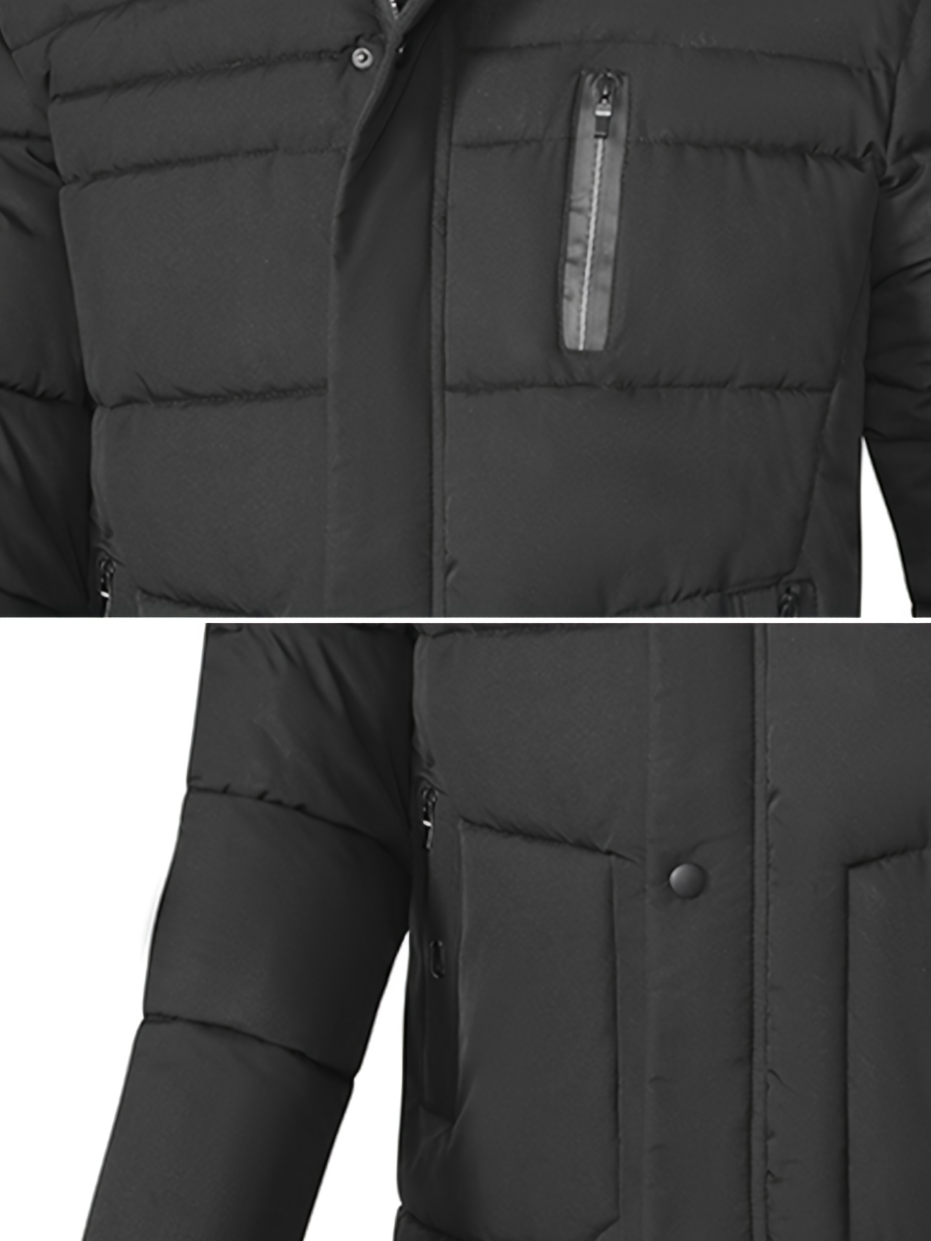 Men's Winter Warm Hooded Padded Jacket, Versatile Casual Top