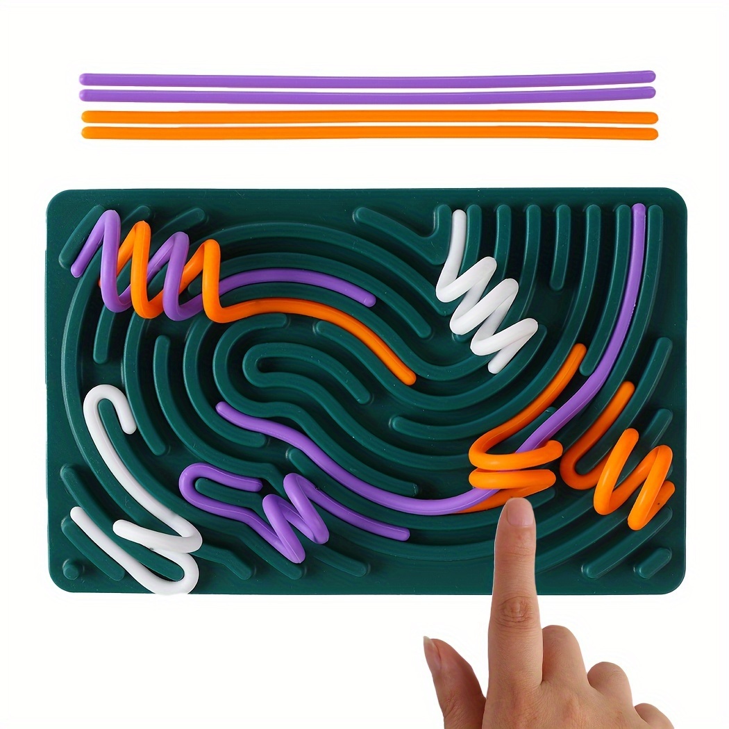 sensory activity board: silicone fidgeting toys for sedation, stress, anxiety, attention deficit hyperactivity disorder and autism, including portable travel bags and 11 ropes green 8