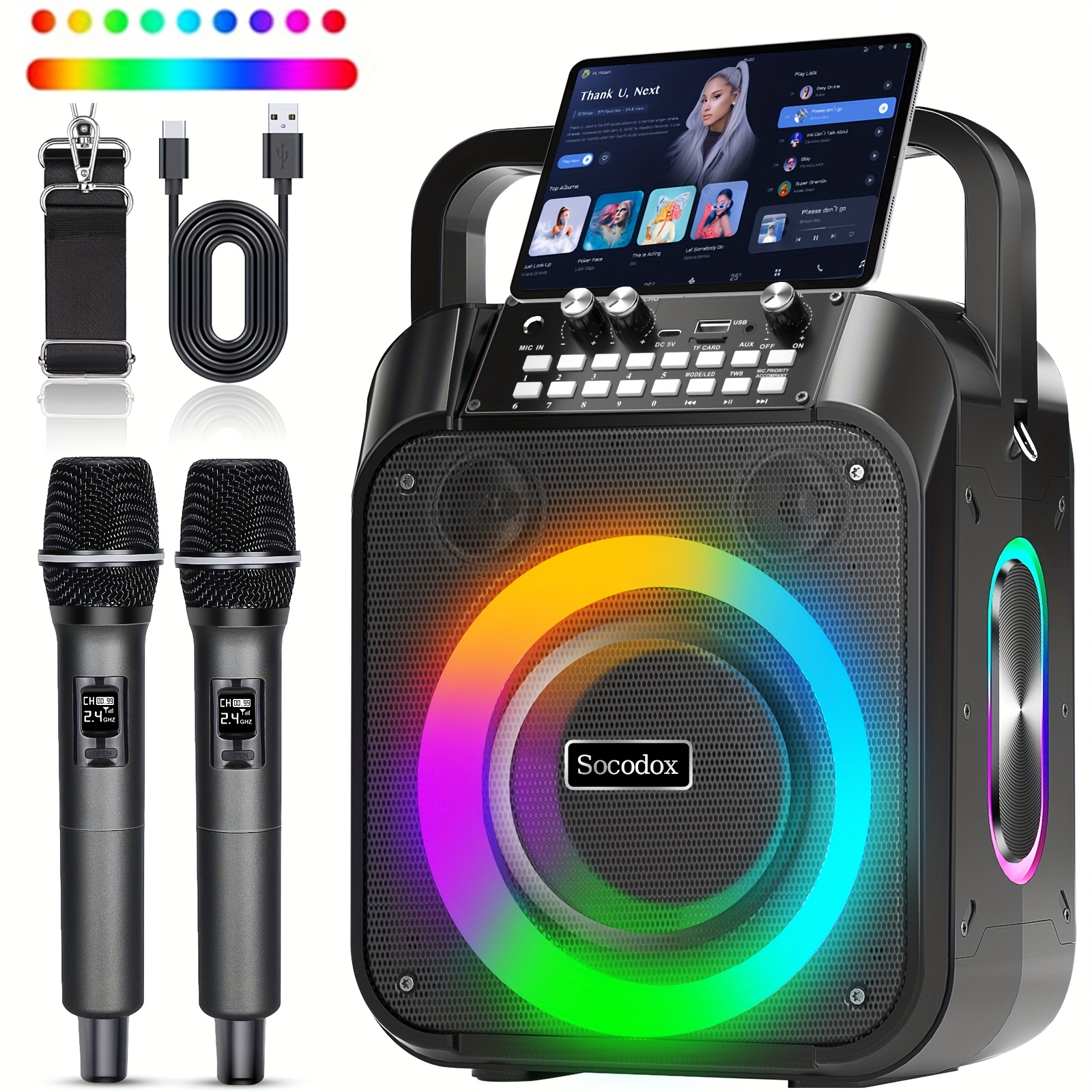 Bluetooth Speaker With Wireless Microphone, W-KING 80W Portable