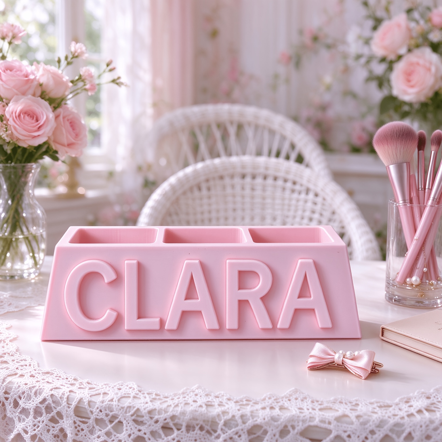 TEMU 1pc Personalized Name Desktop Storage Box 3d Printed Pen Holder Custom Decoration Office School Storage Essential Halloween Thanksgiving