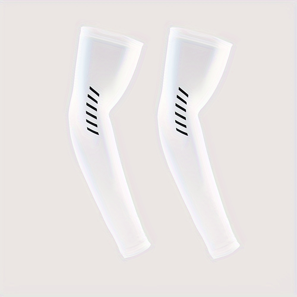 TEMU 2-pack Men's And Women's Summer Arm Sleeves For Basketball, Tennis, Cycling, Fishing And Outdoor Sports - Quick-drying Polyester