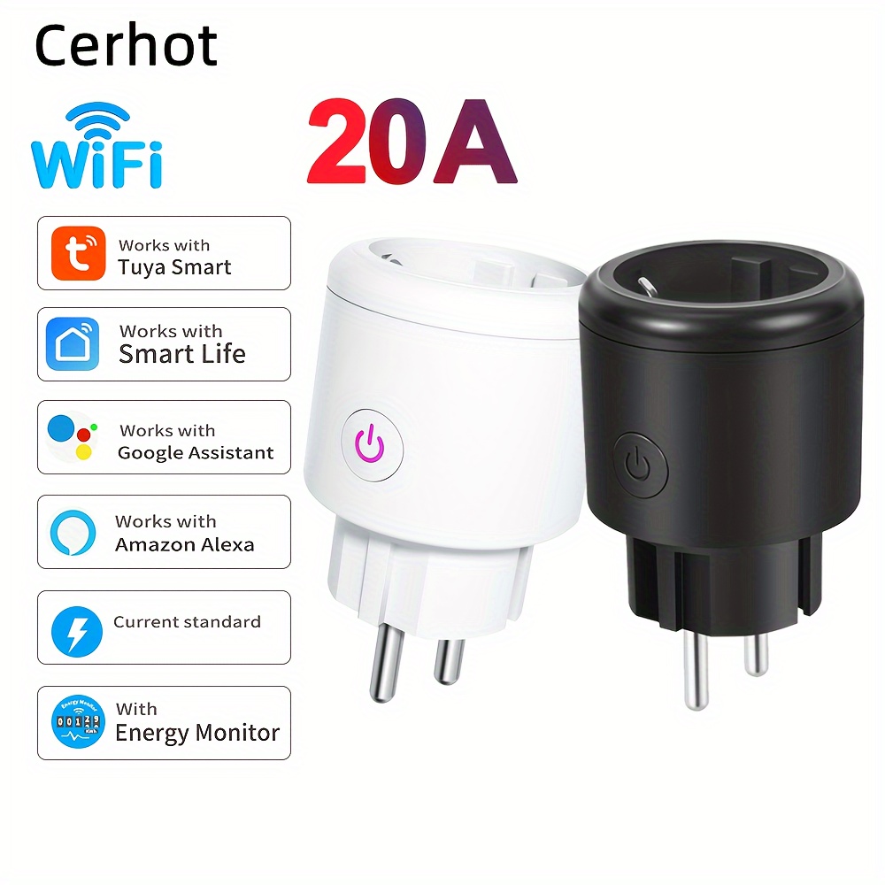 Smart Plug Wifi Socket Eu 16a/20a Power Monitor Timing - Temu Belgium