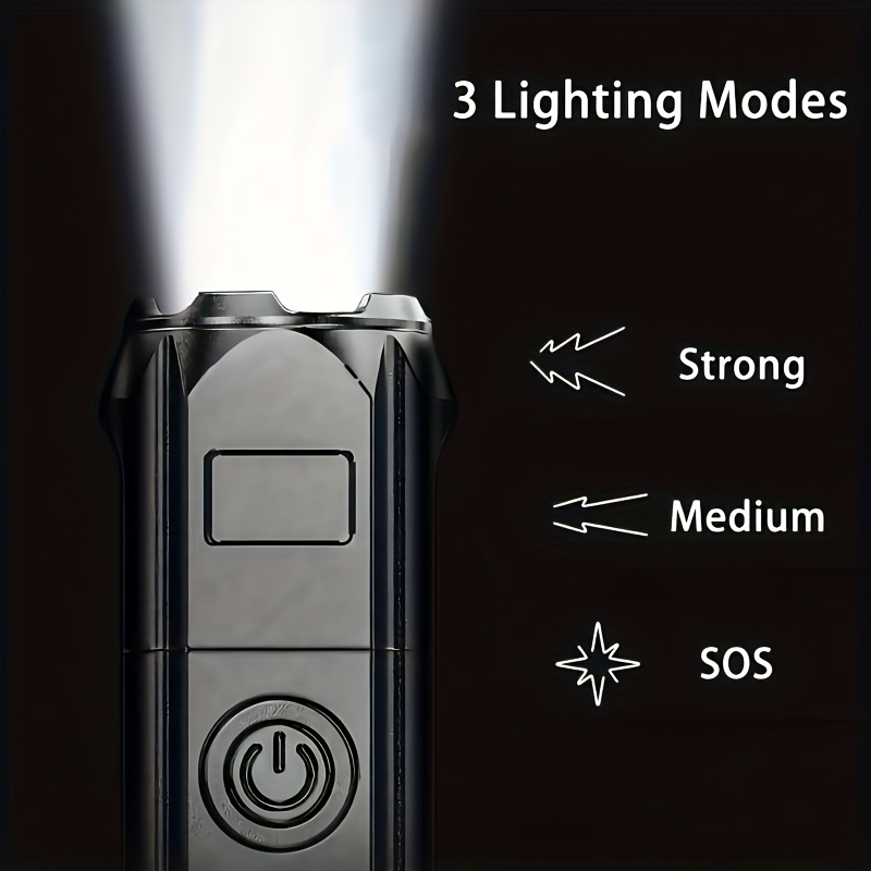 1 buc Lanternă de Mână Super Luminoasă USB Reîncărcabilă, Ideală pentru Camping, Drumeții și Hiking, Clasificare IPX4