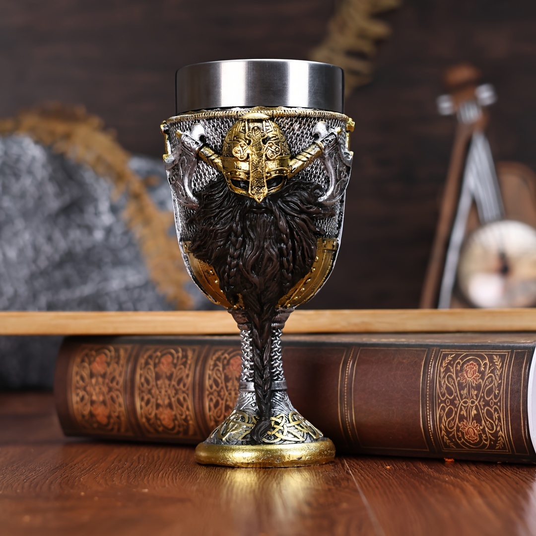 TEMU A Nordic Wine Cup, A 3d Viking Pirate Stainless Wine , A Cocktail For Bars, A Stylish Viking-themed Desktop Decoration Cup, Perfect As A