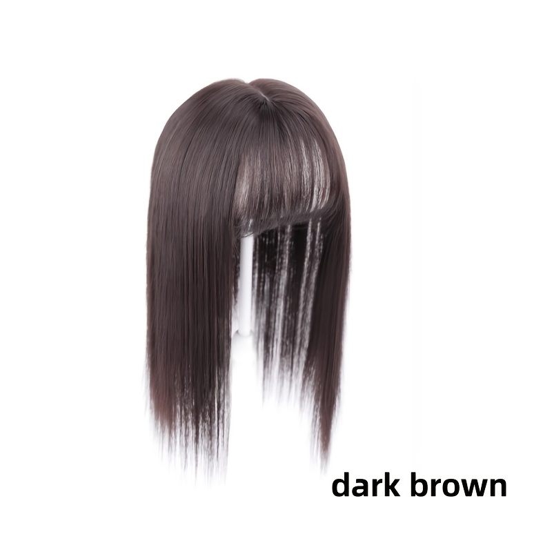 TEMU Perruque à Clip Femme avec Frange Aérienne, Extensions de Cheveux Mi-Longues, Facile à pour Festivals de Musique et Noël
