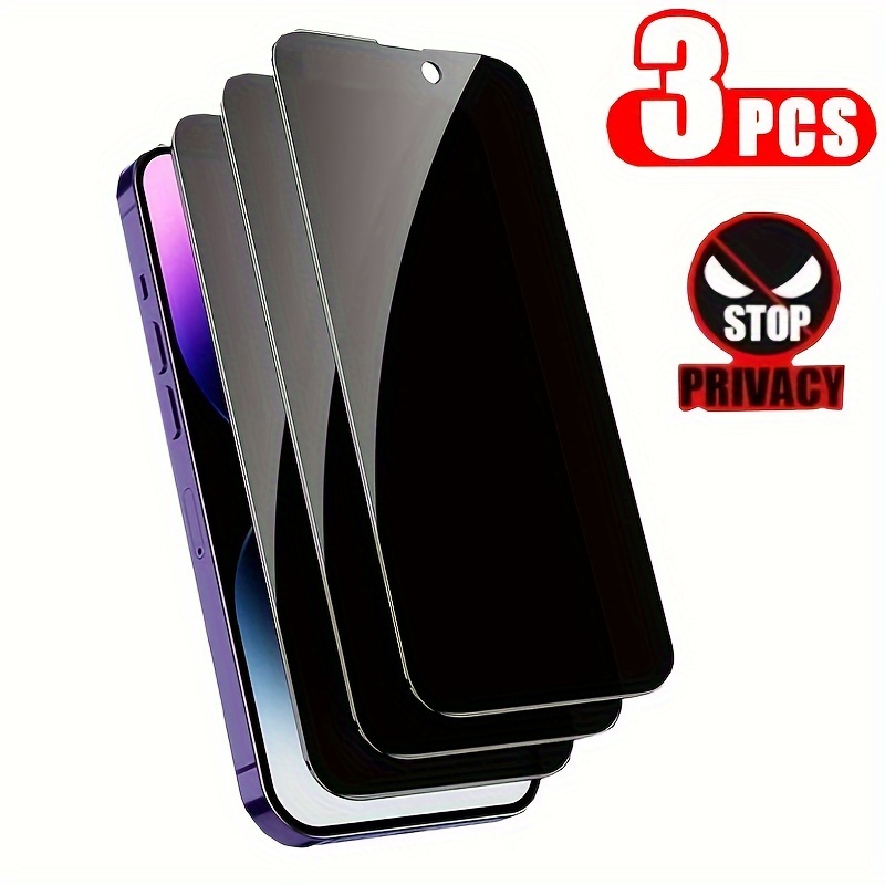 Image of 3pcs Anti-privacy Screen Protector For Iphone 17 16 15 14 13 12 11 Pro Max 17 Air Plus 13 12 Mini Tempered Glass 9h Full Cover Protective Glass For Iphone 11 17 Pro Max