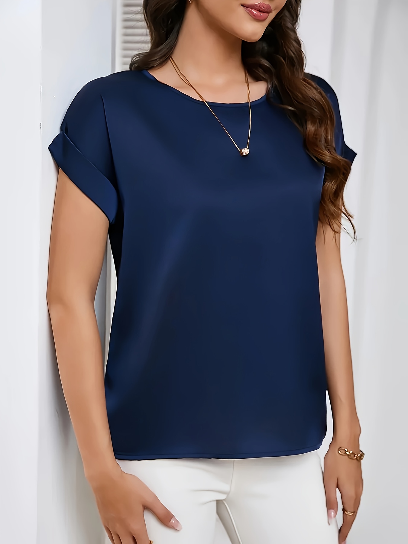 maglietta elegante taglie forti donna a maniche corte Temu Italy