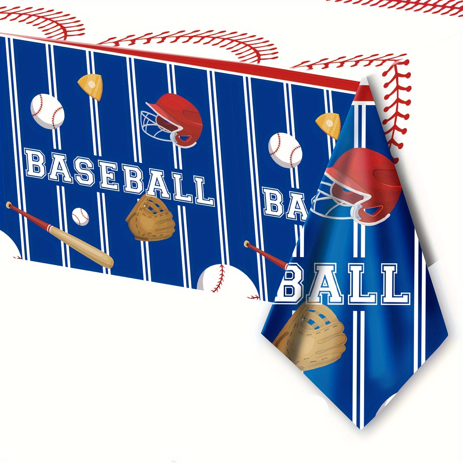 

1pc, Baseball Themed Decorative Tablecloth, Holiday Party Supplies, Seasonal Sports Baseball Kitchen And Home Dining Table Decoration, Party Decoration 51 × 86.6 Inches
