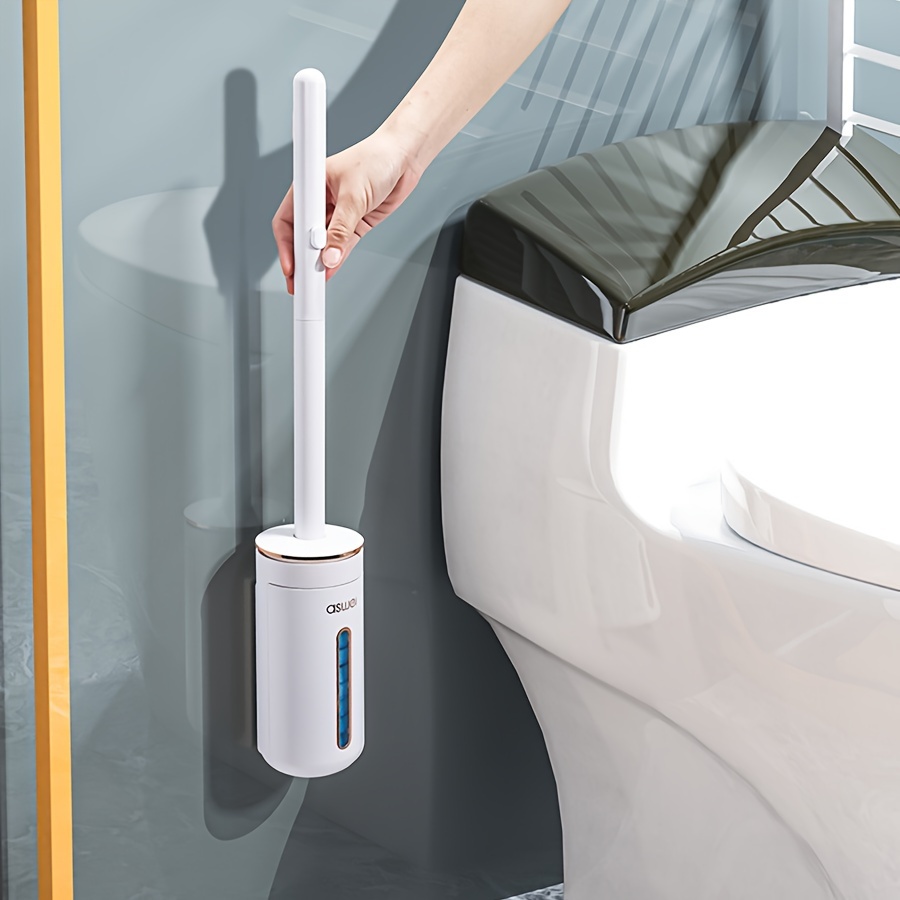 wall mounted fragrant toilet brush with disposable cleaning agent hard handle no electricity needed ideal for home bathroom cleaning includes 7 disposable pods perfect for deep cleaning and freshening up your space 1