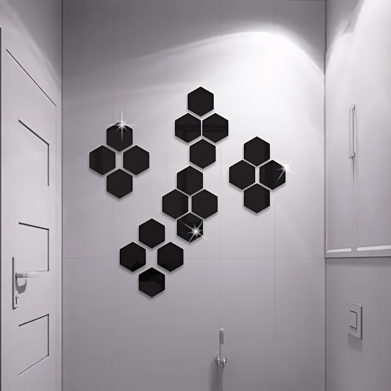 

20pcs Hexagon Acrylic Mirror Wall Decals - & Peel, Hd For Vanity & Home Decor, Room Decor