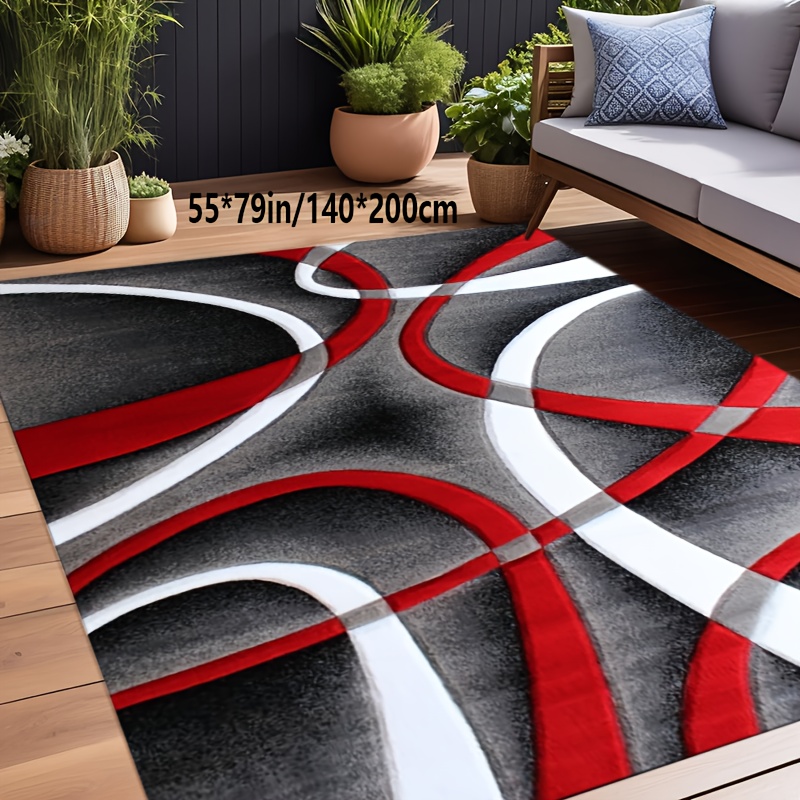 TEMU Golden Diamond Velvet, 800g/m², With Anti-slip Dotted Plastic Backing. Golden Diamond Velvet 1pc Large Area Rug, Abstract Geometric American