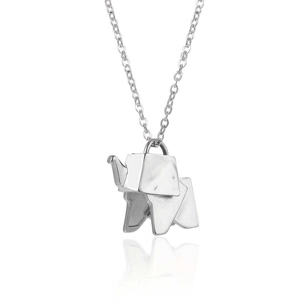 TEMU Collar con colgante de elefante delicado de acero inoxidable para mujer, como un elegante regalo de joyería