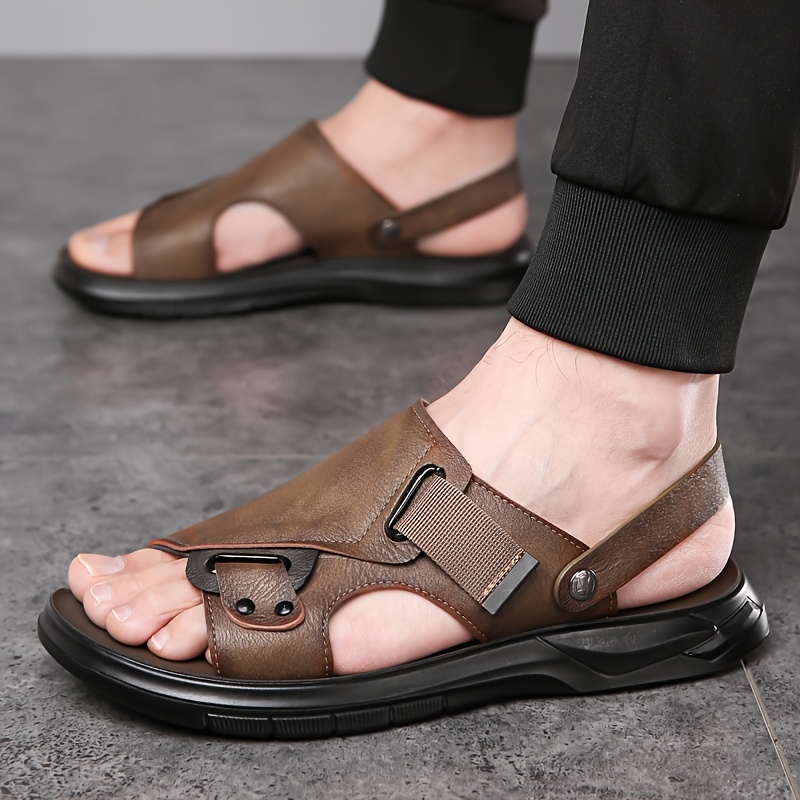 mens vintage open toe breathable sandals comfy non slip durable