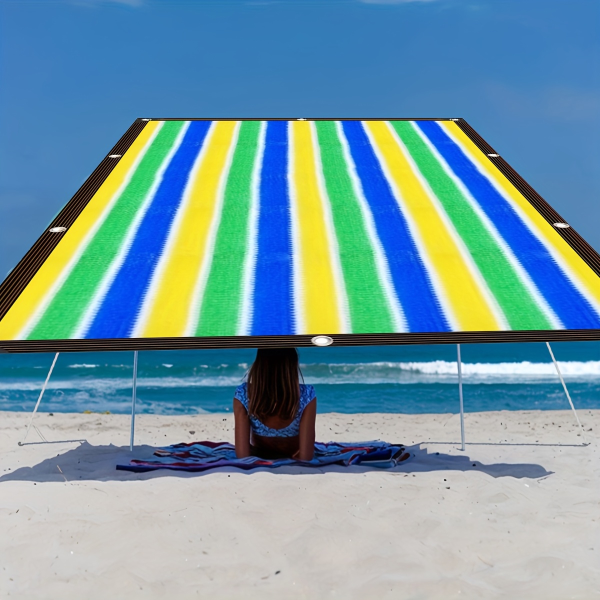 [Beach Sunshade] Colorful Outdoor Beach Windbreak, Sunshade Cloth | Suitable for Beaches, Pavilions, Swimming Pools, and Holiday Gifts