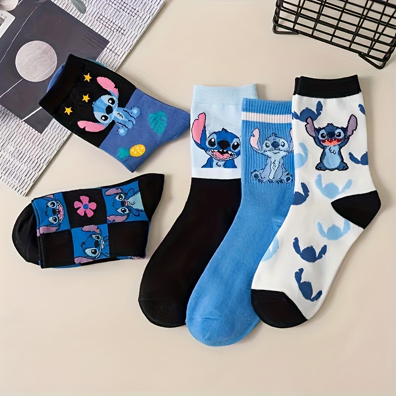 5 Pairs Random Unisex Cartoon Comfortable Breathable Cute Mid-Calf Socks